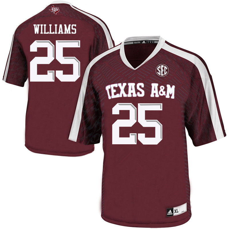 Men #25 Brian Williams Texas A&M Aggies College Football Jerseys Sale-Maroon